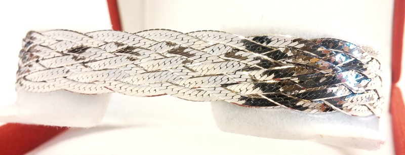 Stříbrný náramek pletený Briline 20cm v0036nst