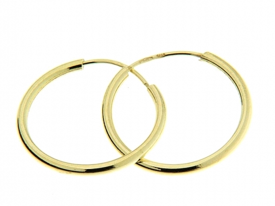 Náušnice ze zlata - kruhy Briline 14mm M-2333001