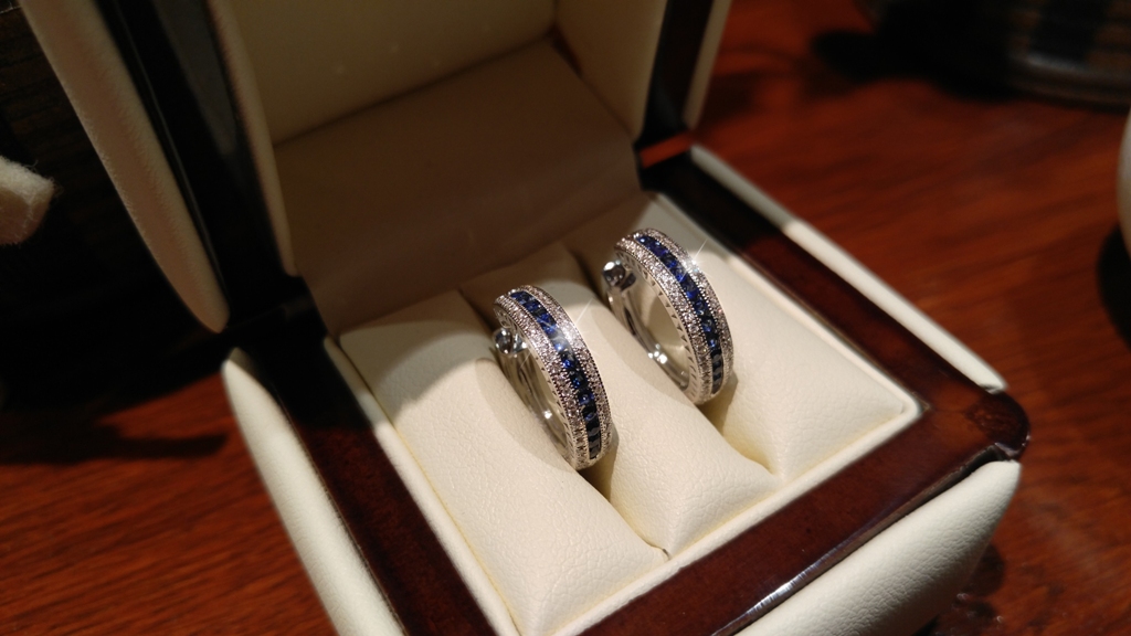 Prsten s diamanty a přírodními safíry Briline 386-1032