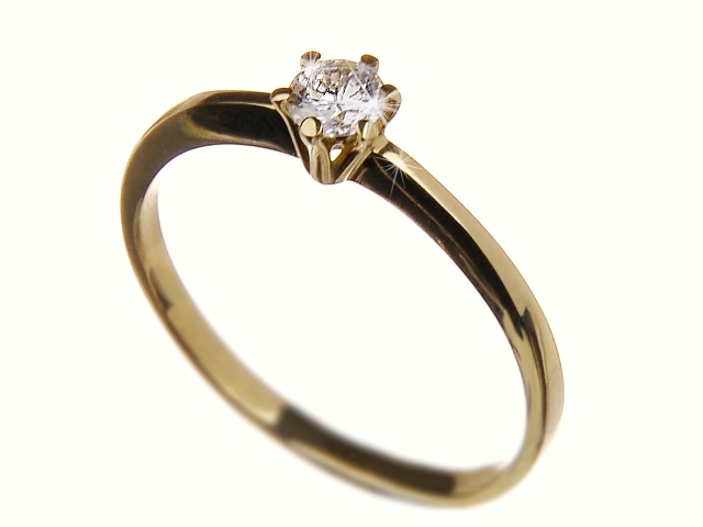 Zásnubní zlatý prsten s diamantem Briline 40903