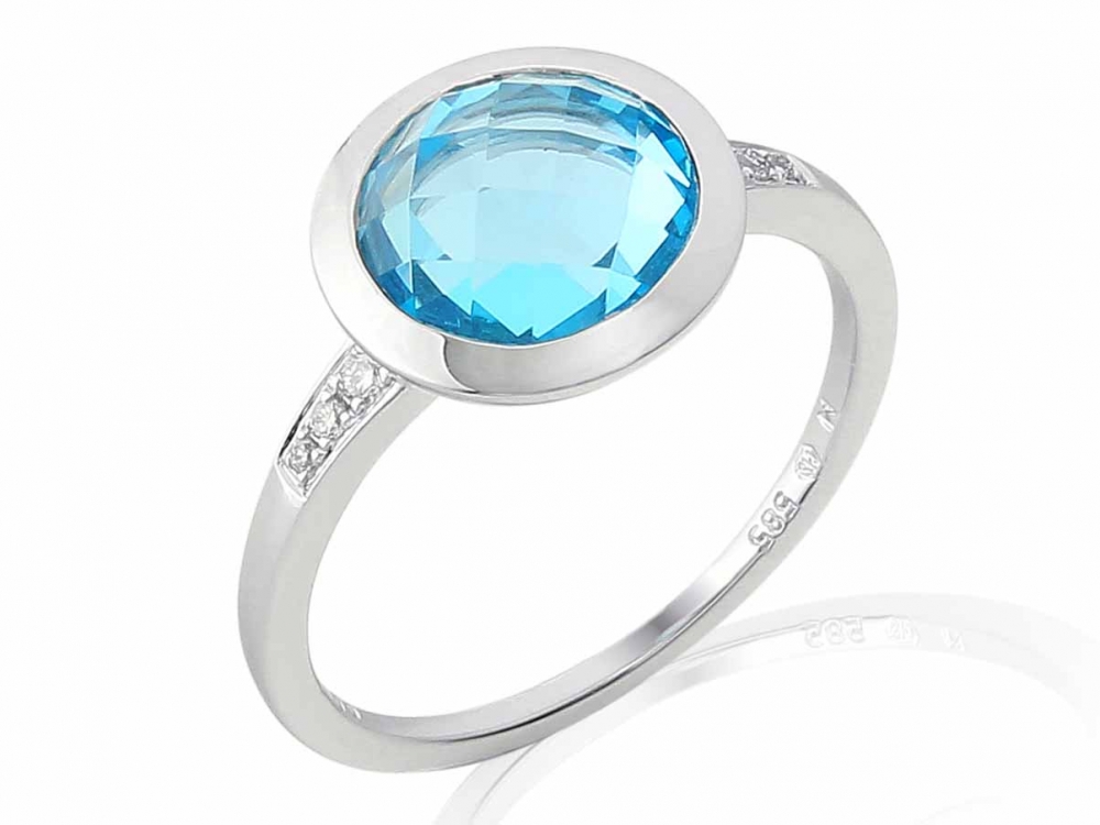 Prsten s diamanty a topazem Briline 3861881-0-54-93