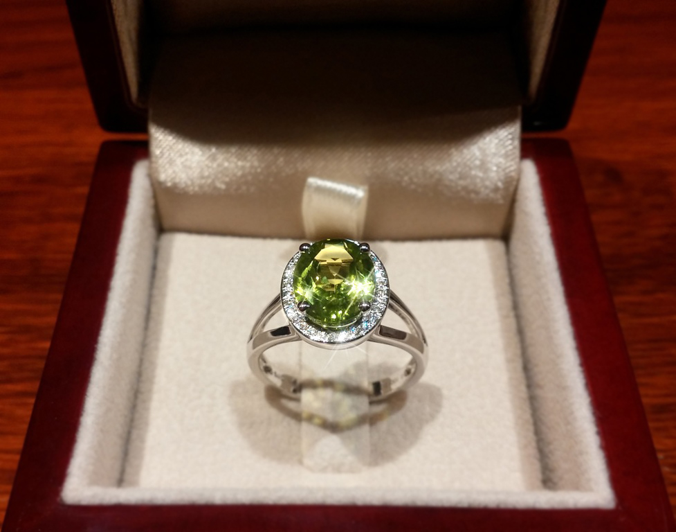 Diamantový prsten s peridotem Briline 3860541-0-55-87