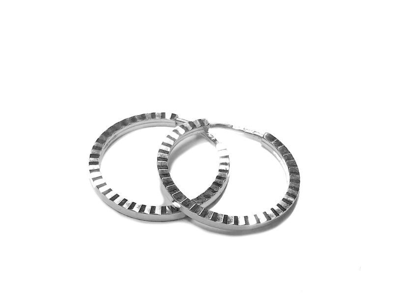 Náušnice z bílého zlata Briline - kruhy 17mm 42507