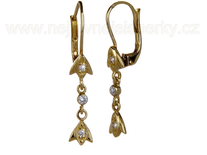 Briliantové náušnice ze žlutého zlata Briline 40380