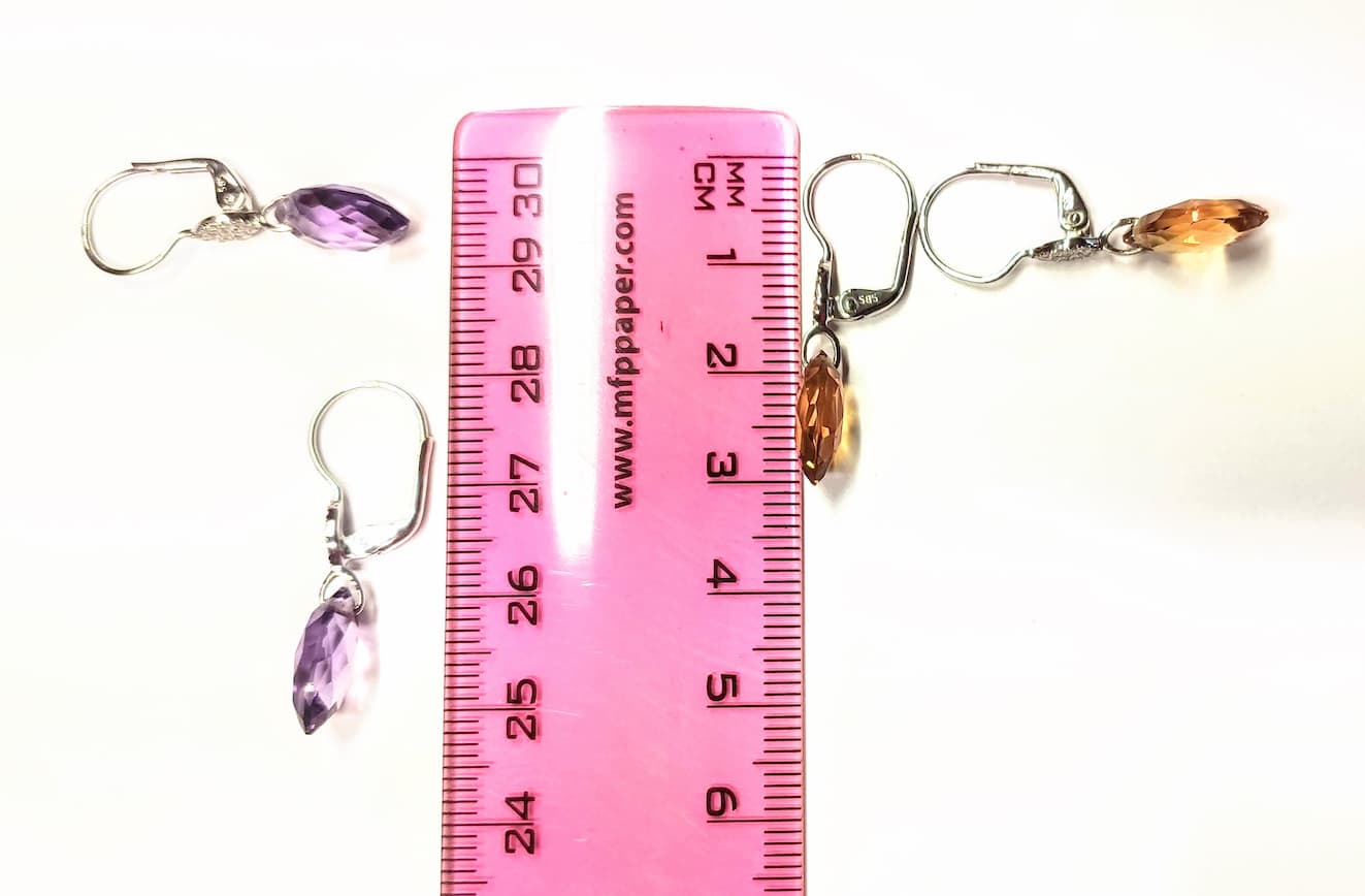 Náušnice s diamanty a ametystem Briline 388-0375