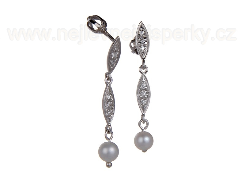 Diamantové náušnice s perlou Briline 38607