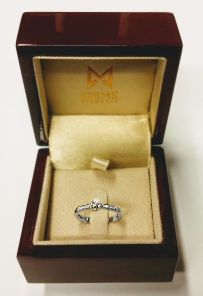 Zásnubní prsten s diamantem, bílé zlato brilianty Briline 3861261-0-53-99