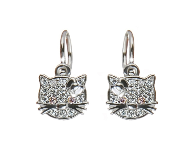 Briline dětské náušnice zlaté Hello Kitty 51507