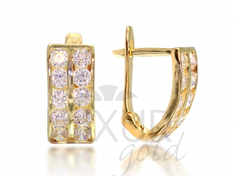 Elegantní zlaté náušnice se zirkony Briline M-1131350