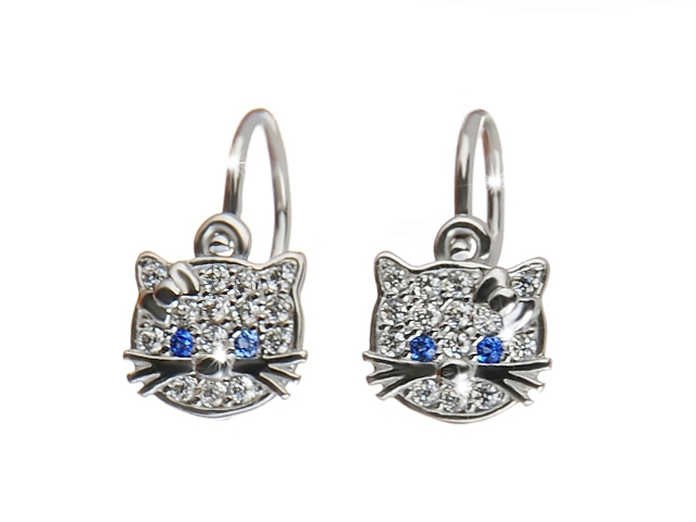 Briline dětské náušnice zlaté Hello Kitty 51507