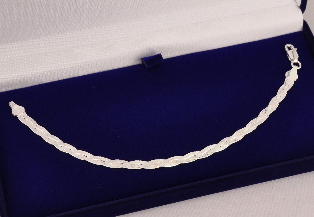 Stříbrný náramek pletený Briline 18cm ag563n