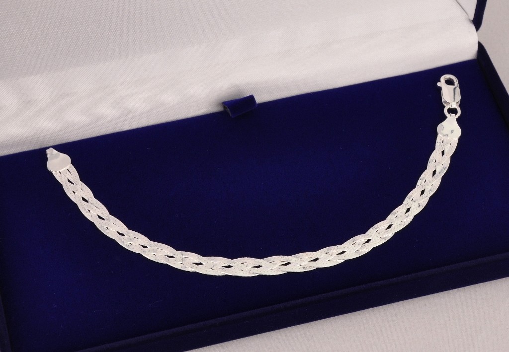 Stříbrný náramek pletený Briline 18cm ag551n