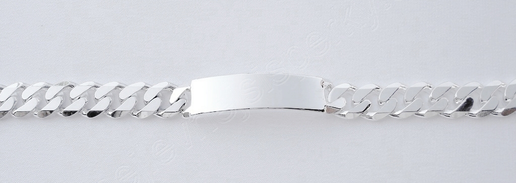 Stříbrný náramek s destičkou Briline 22cm ag590n