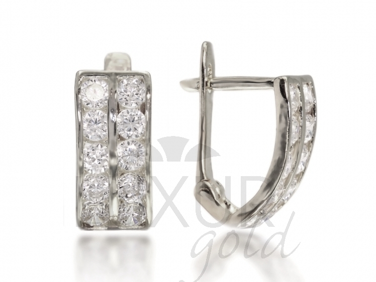 Elegantní zlaté náušnice se zirkony Briline M-1181350