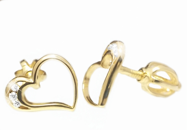 Zlaté dámské náušnice srdíčko Briline 23900100772