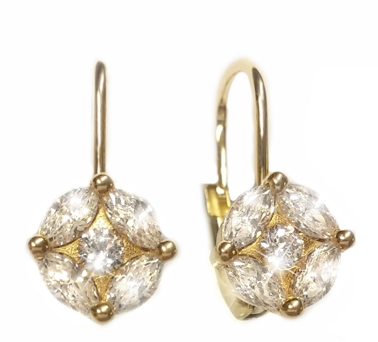 Zlaté náušnice s kameny Briline 23900100713