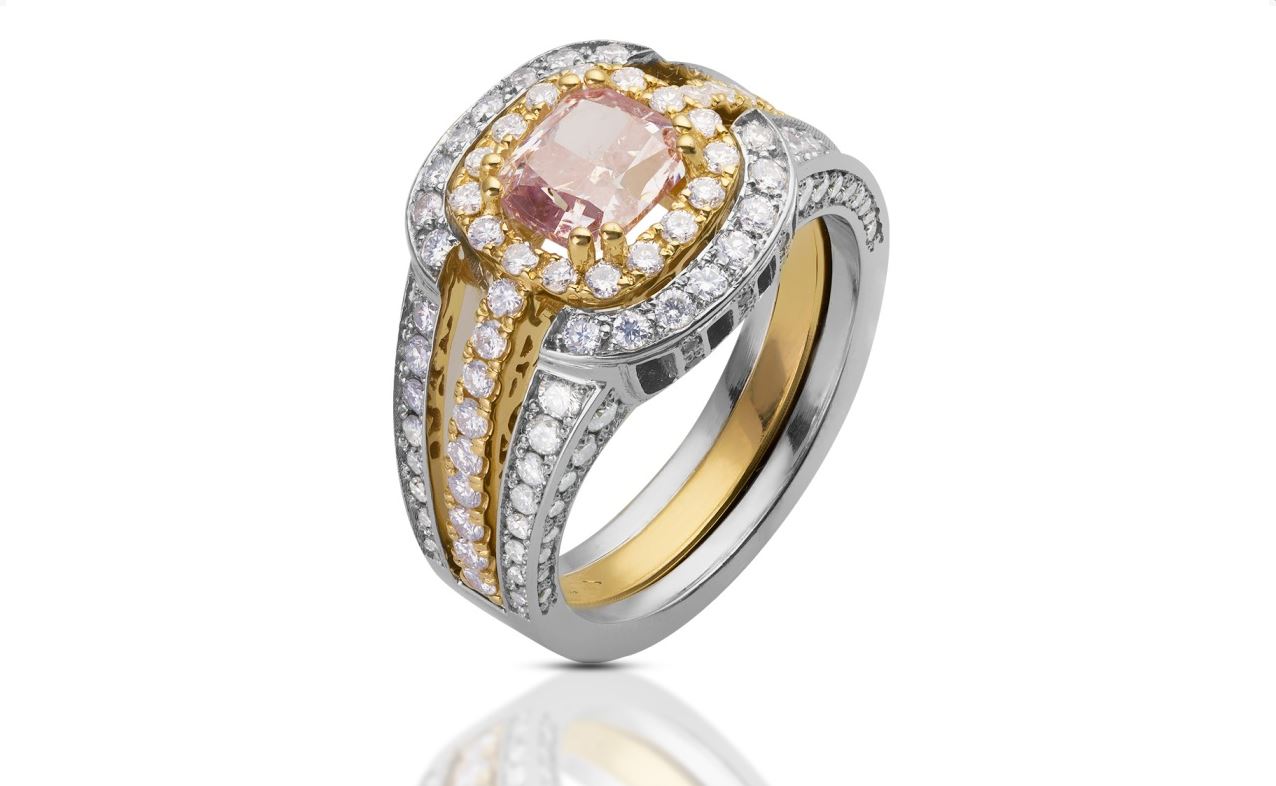 Prsten s diamantem double Fancy Briline 30-80