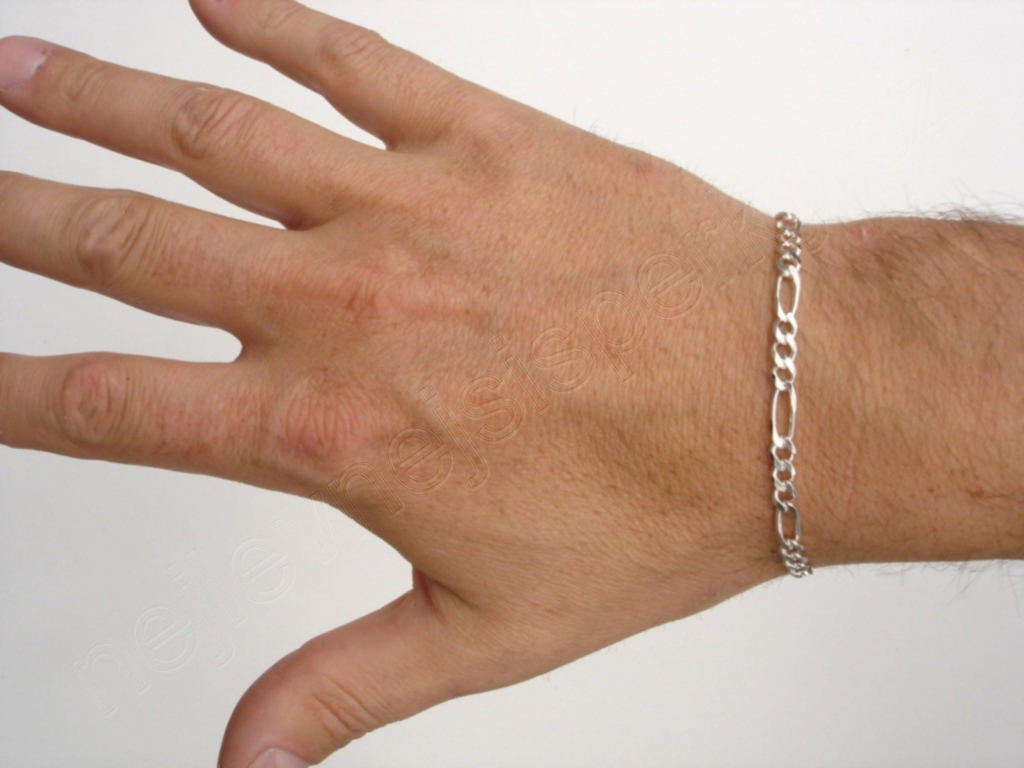 Stříbrný náramek pánský Briline 21cm ag502n