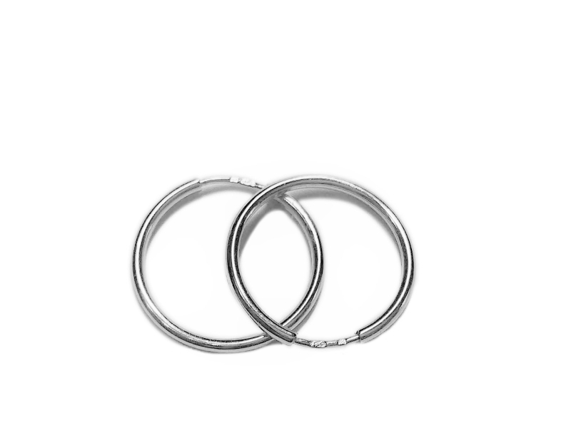 Náušnice kruhy z bílého zlata Briline 12mm 33407