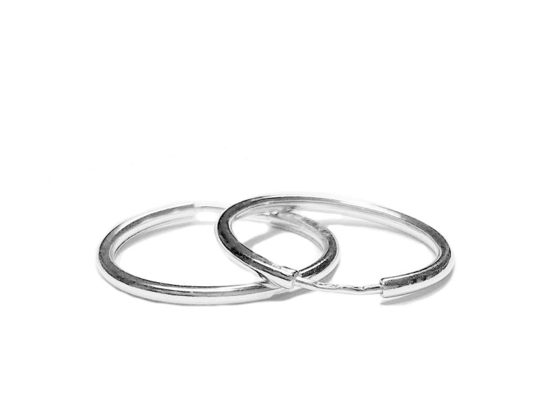 Náušnice z bílého zlata Briline - kruhy 17mm 27807