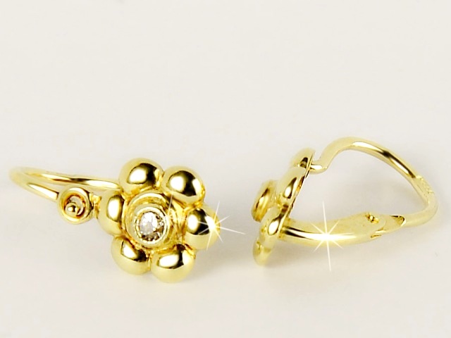 Briline zlaté náušnice pro děti s34