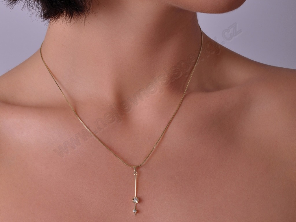 Diamantový přívěsek ze žlutého zlata Briline 40236