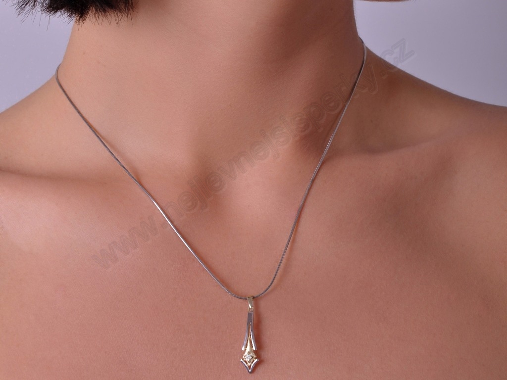 Briliantový přívěsek z kombinovaného zlata Briline 100402