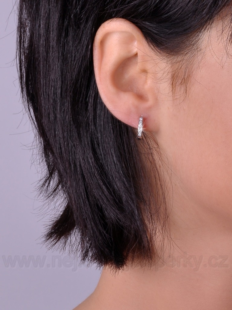 Moderní diamantové náušnice Briline 18707