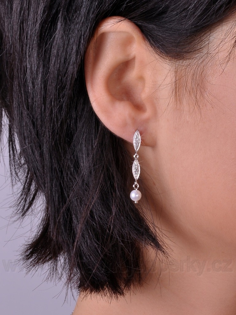 Diamantové náušnice s perlou Briline 38607