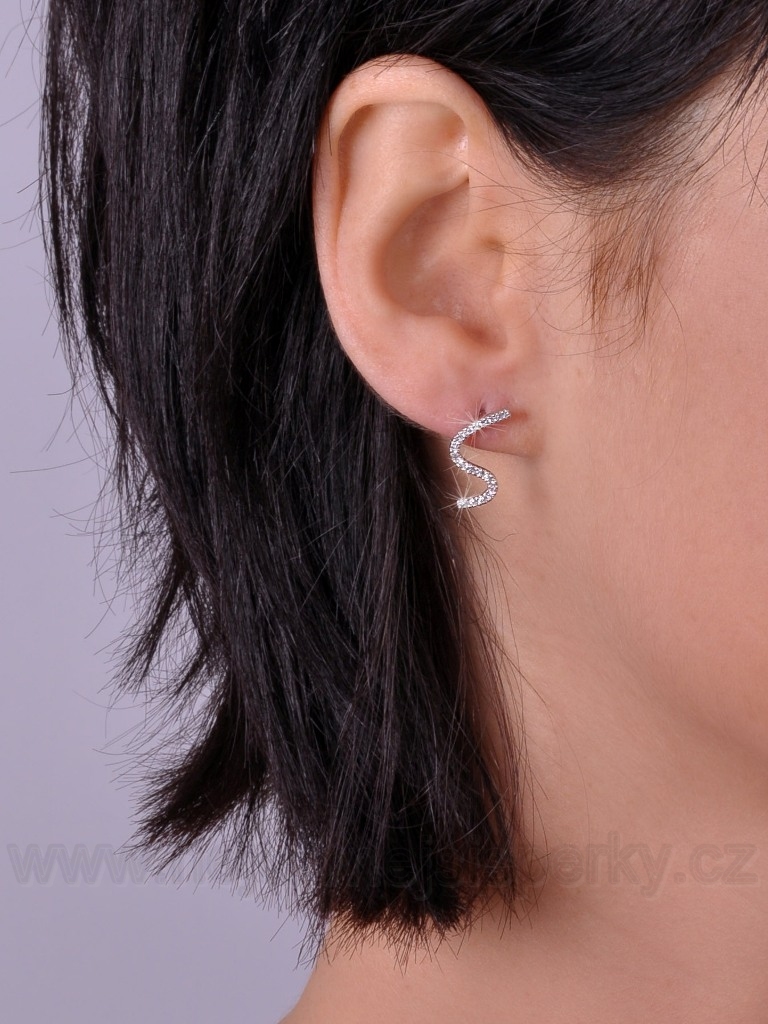 Moderní diamantové náušnice Briline 38807