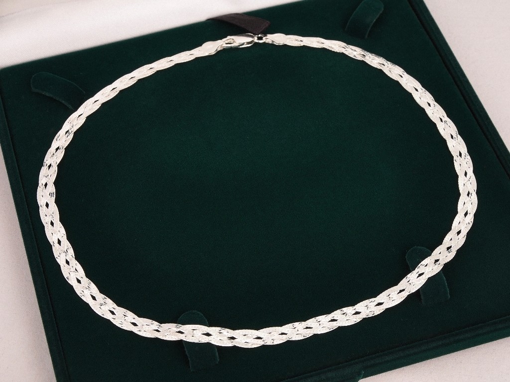 Stříbrný pletený náhrdelník Briline 42cm - ag551
