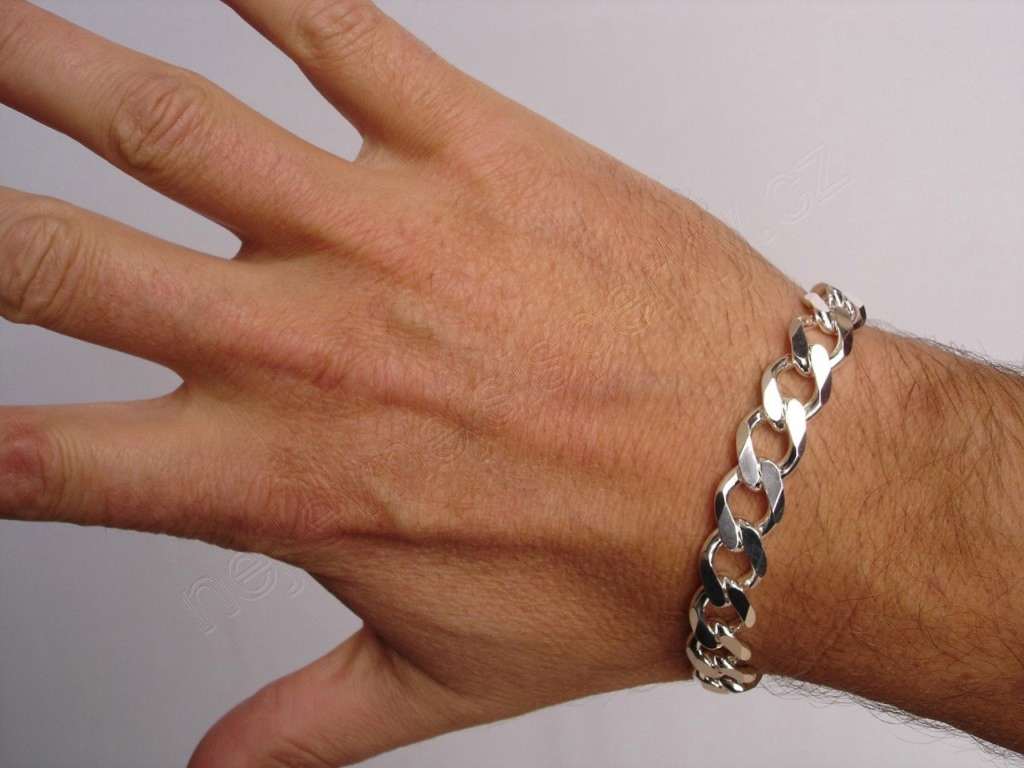 Stříbrný náramek Briline pánský 21,5cm ag521a