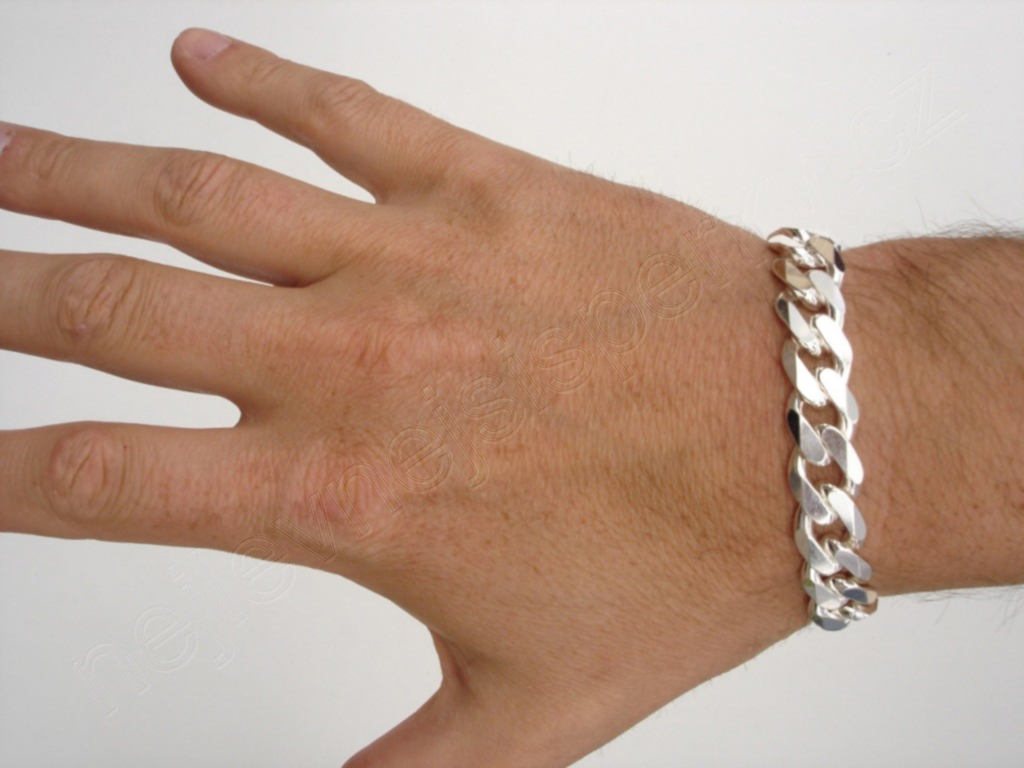 Stříbrný náramek pánský Briline 21cm ag594n