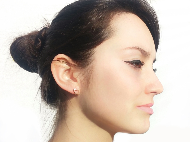 Zlaté dámské náušnice srdíčko Briline 23900100772