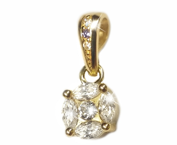 Zlaté náušnice a přívěsek Briline 23900100713s