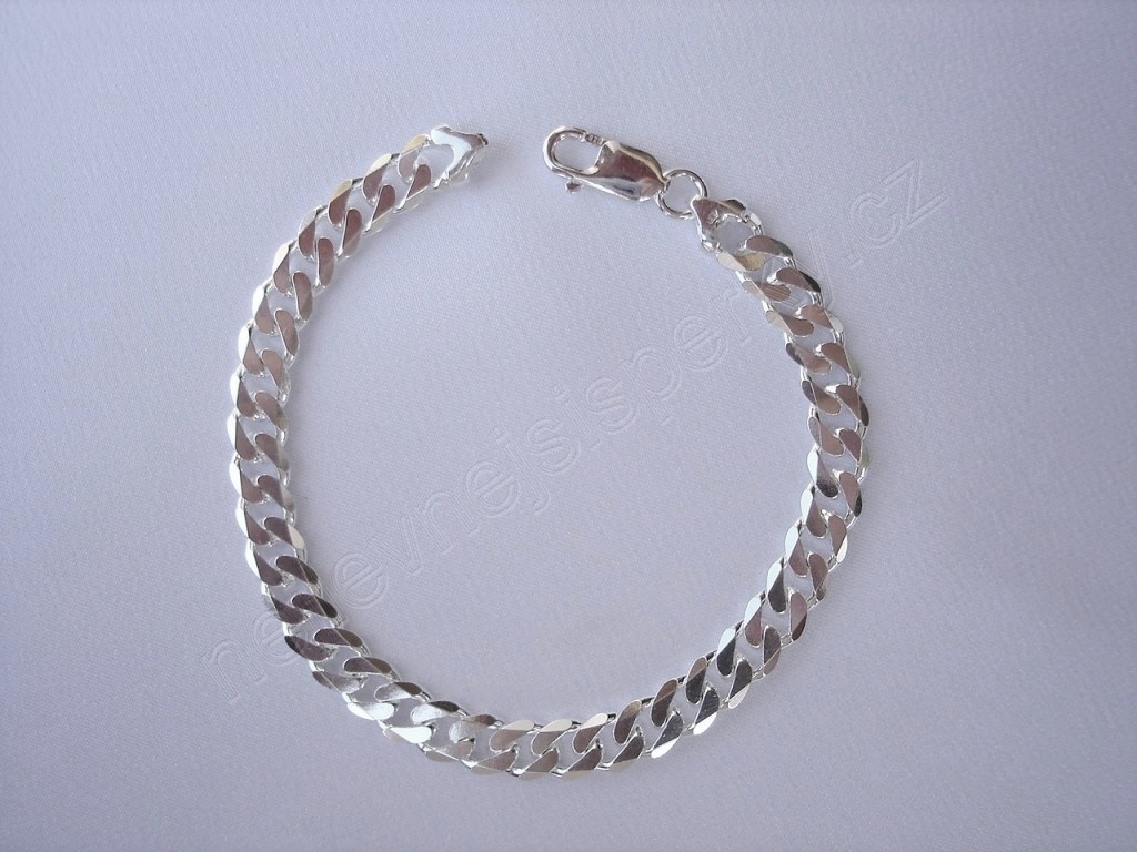 Stříbrný náramek pánský Briline 22cm ag503n