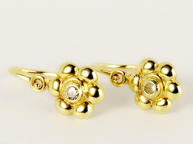 Briline zlaté náušnice pro děti s34