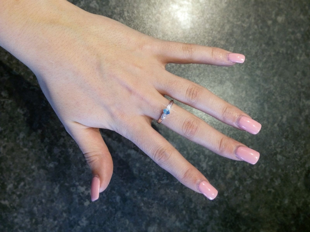 Prsten s diamanty a topazem Briline 386-0451-blue topaz