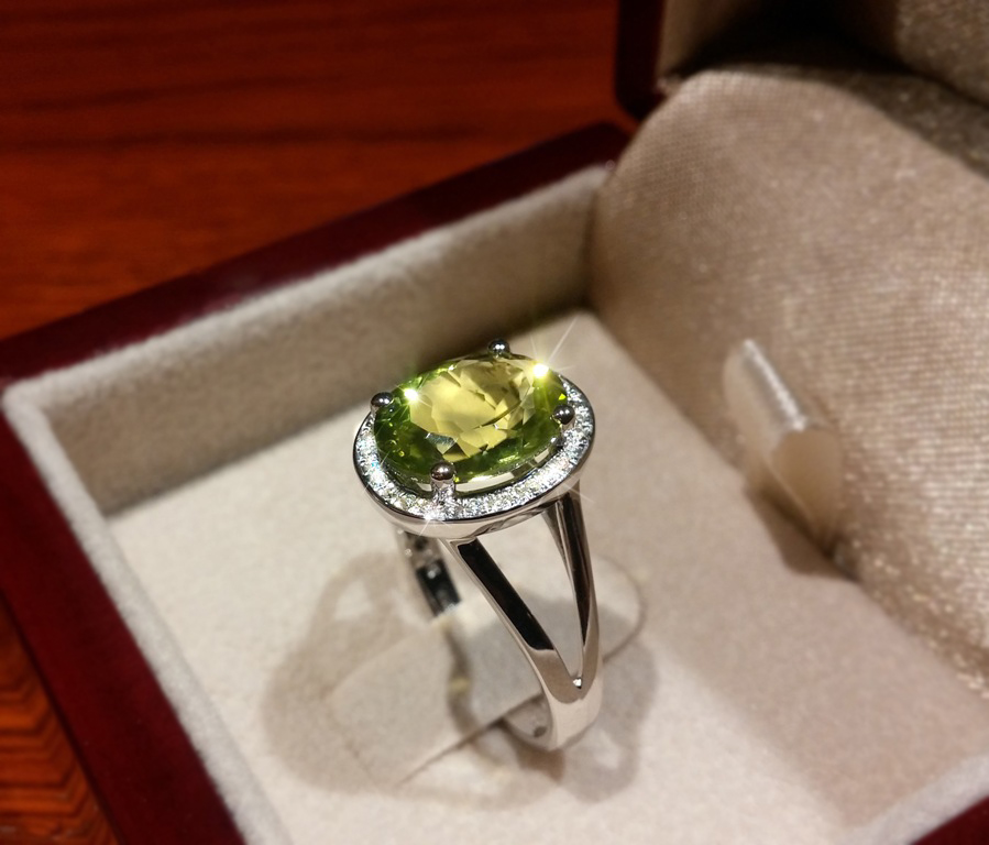 Diamantový prsten s peridotem Briline 3860541-0-55-87