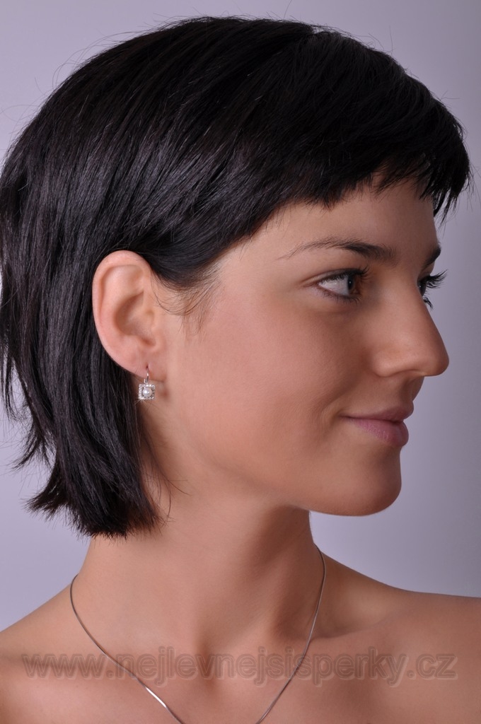 Luxusní briliantové náušnice s perlou Briline 9707