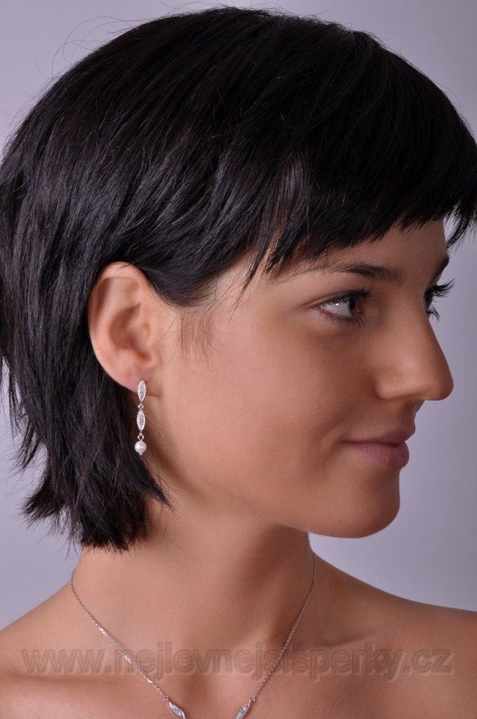 Diamantové náušnice s perlou Briline 38607