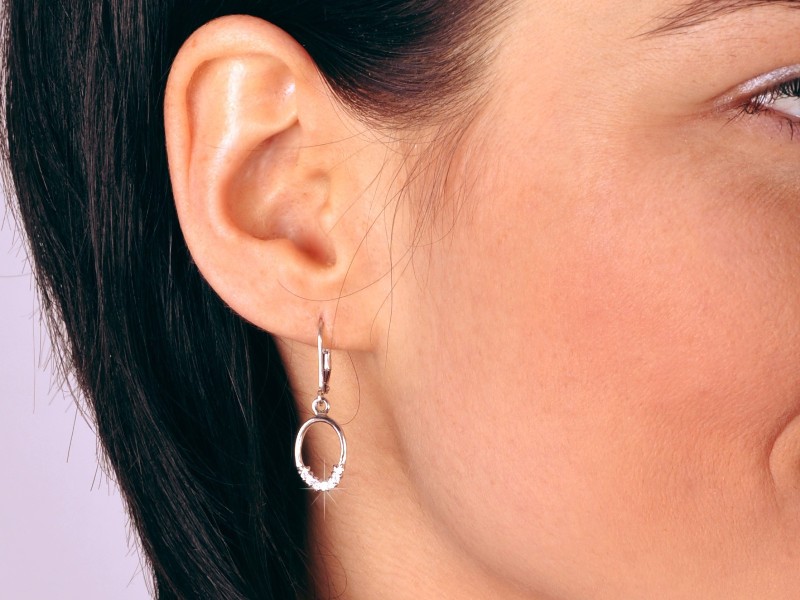 Stříbrné náušnice se zirkony Briline sag517