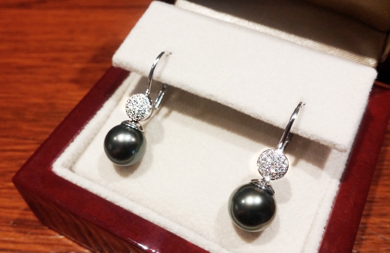 Luxusní náušnice Briline s diamanty a Tahitskou perlou 3880264
