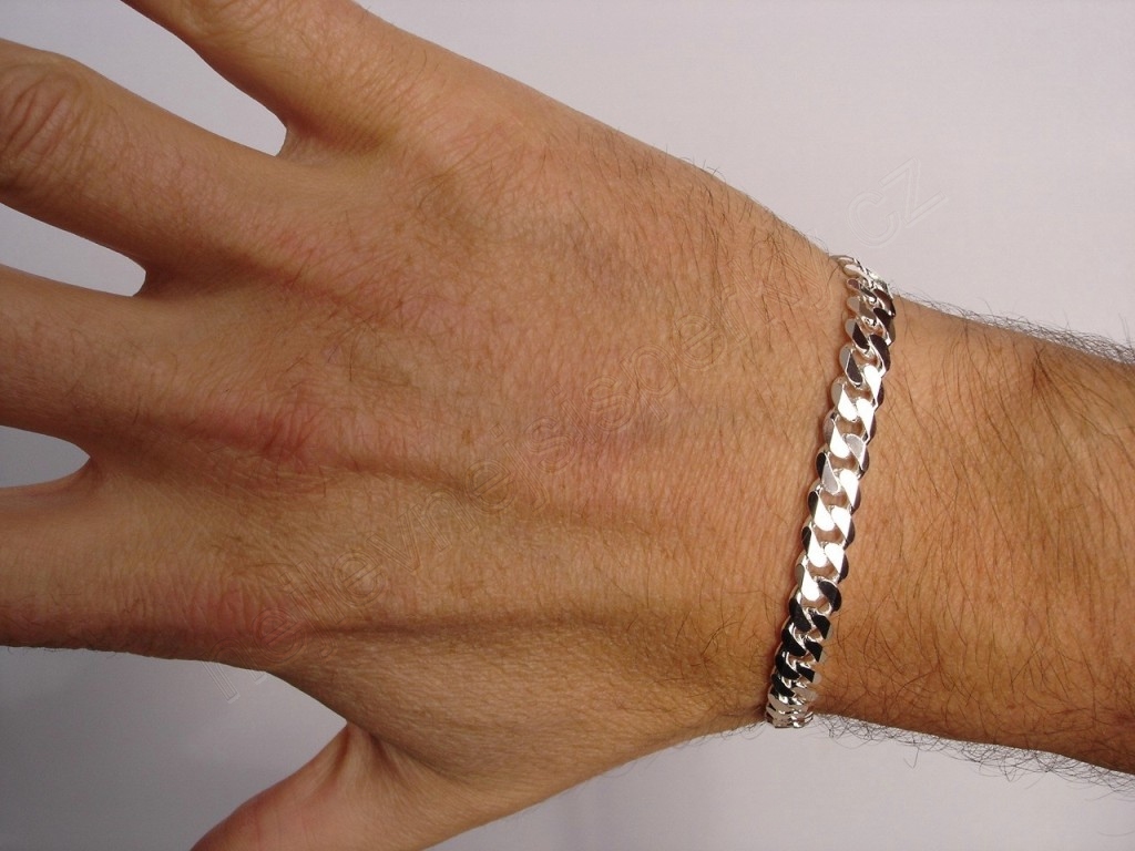 Stříbrný náramek pánský Briline 22cm ag503n