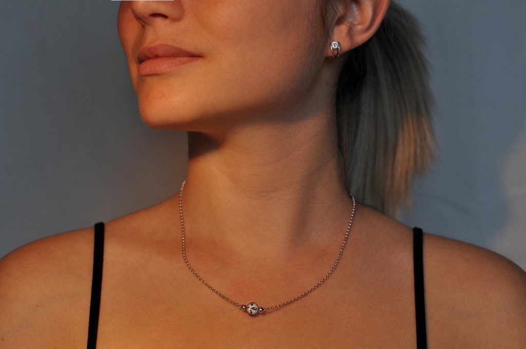 Stříbrný náhrdelník Briline s přívěskem a řetízkem 45 až 48cm - ag68304