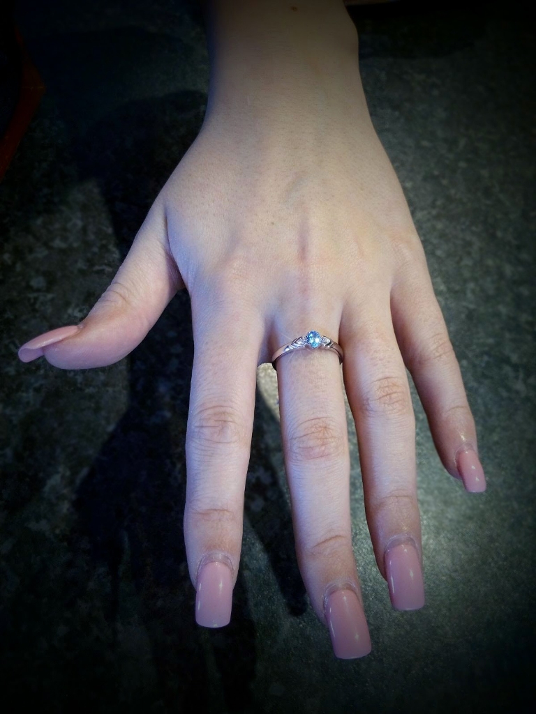 Prsten s diamanty a topazem Briline 386-0451-blue topaz