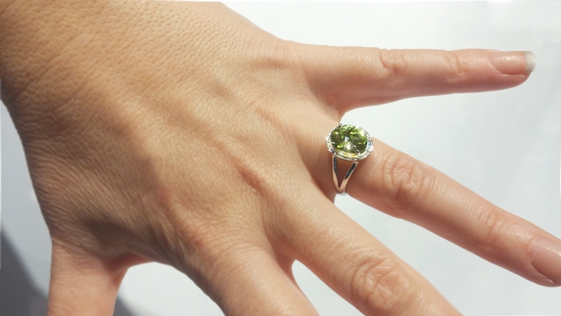 Diamantový prsten s peridotem Briline 3860541-0-55-87