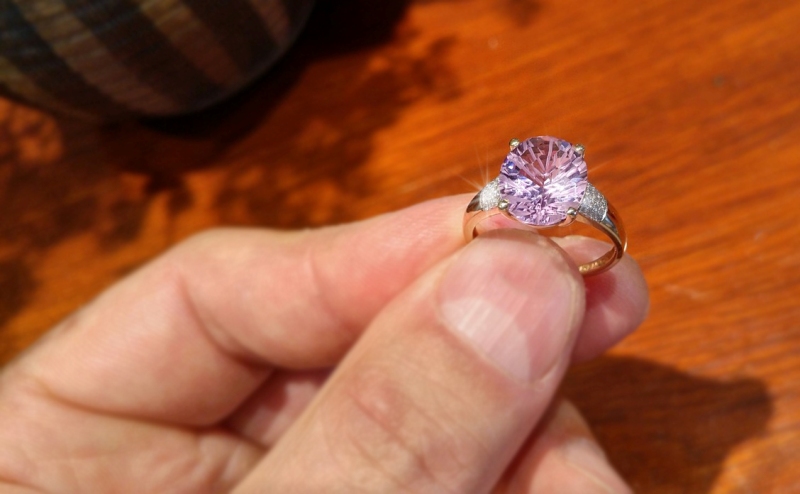 Diamantový prsten s ametystem Briline 3812011-5-57-95