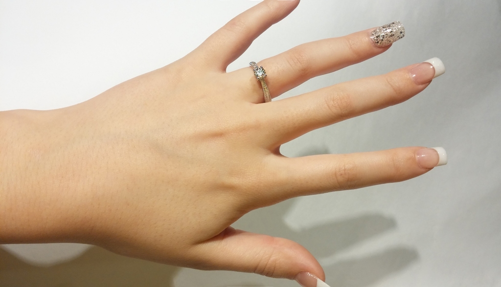 Zásnubní prsten s diamantem, bílé zlato brilianty Briline 3860603-0-54-99