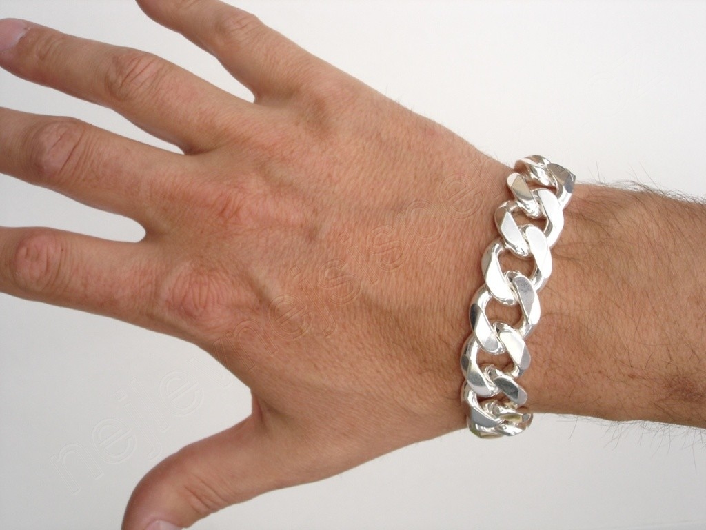 Stříbrný náramek pánský Briline 23cm ag547n